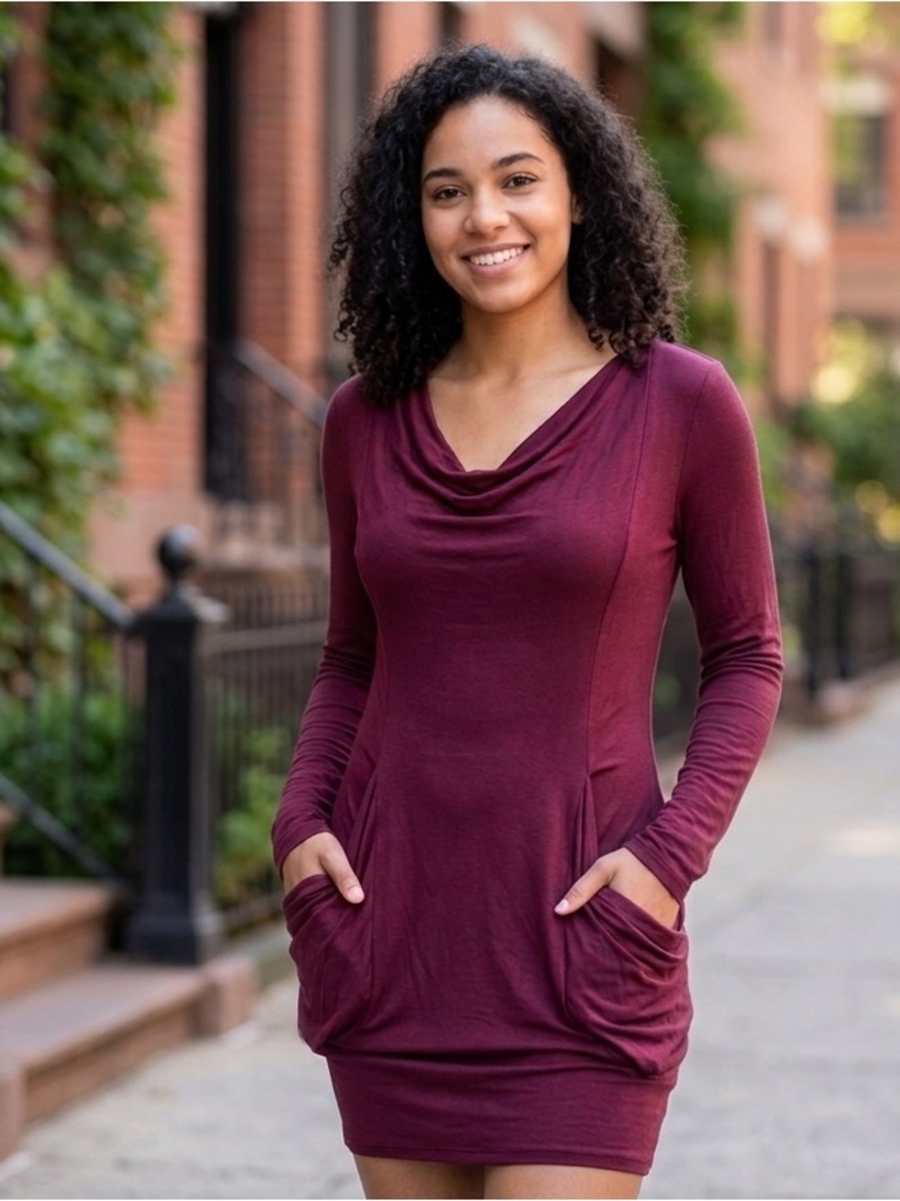 BCBGMaxAzria Crista Port Wine Knit Tunic Bodycon Dress Fall 2011 Y2K
